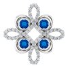 Platinum Blue Sapphire and .17 CTW Diamond Clover Pendant Ref 14131453